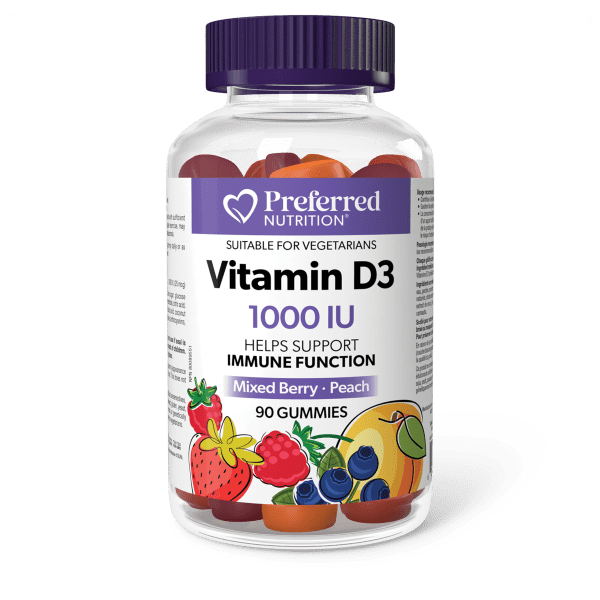 Preferred Nutrition Vitamin D3 1000 IU 90 Gummies